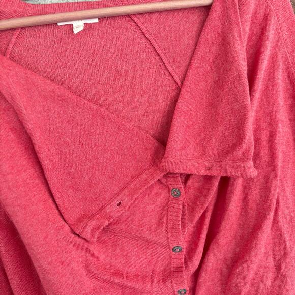 Eileen Fisher Button Front Sweater L LP PL Pink Lagenlook Capsule Minimalist - Picture 2 of 4